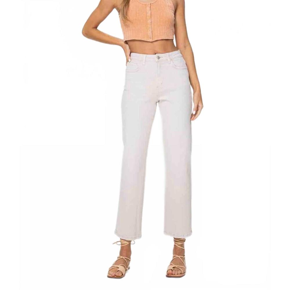 VERVET BY FLYING MONKEY Straight Leg Jeans in Light Pink